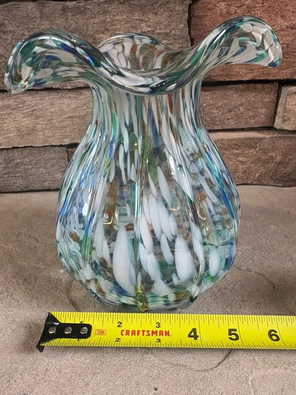 Confetti blown glass vase